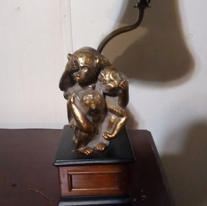 Hear no evil see no evil speak no evil monkey lamp